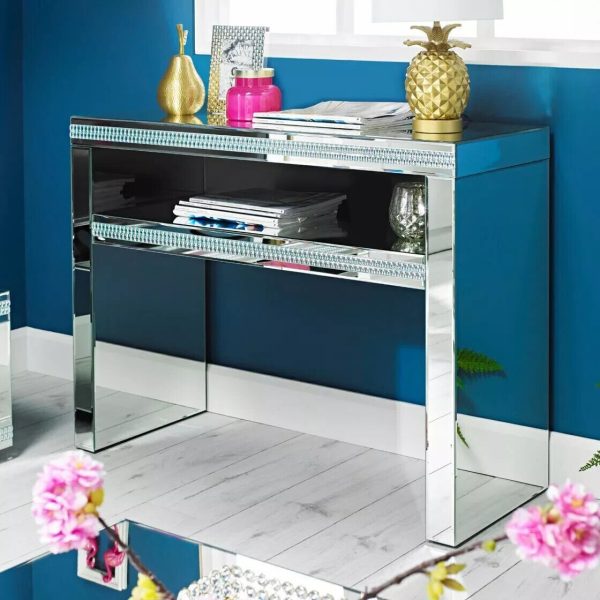 Elegant Mirrored Console Table Side Desk Hallway Living Bedroom COLLECT ONLY