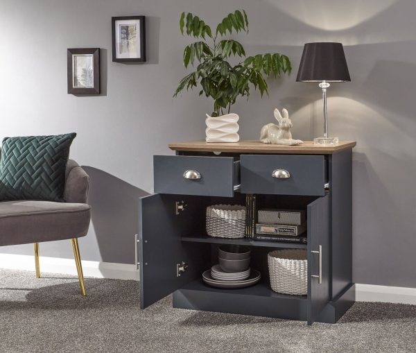 KENDAL 2 DOOR 2 DRAWER COMPACT SIDEBOARD SLATE BLUE - Image 3