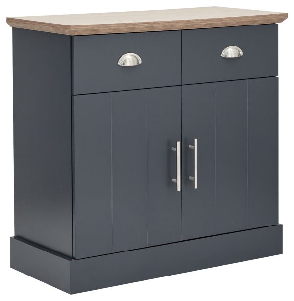 KENDAL 2 DOOR 2 DRAWER COMPACT SIDEBOARD SLATE BLUE - Image 4