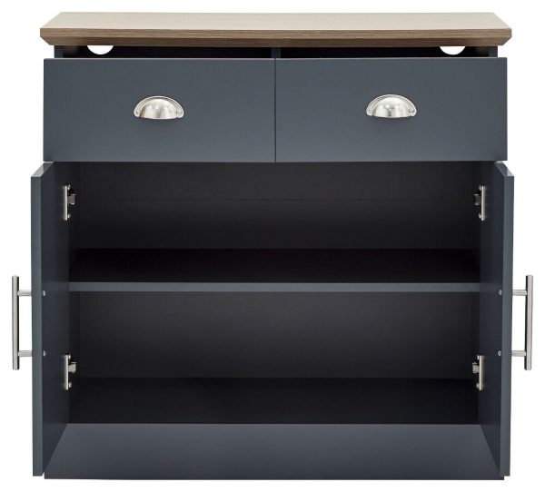 KENDAL 2 DOOR 2 DRAWER COMPACT SIDEBOARD SLATE BLUE - Image 5