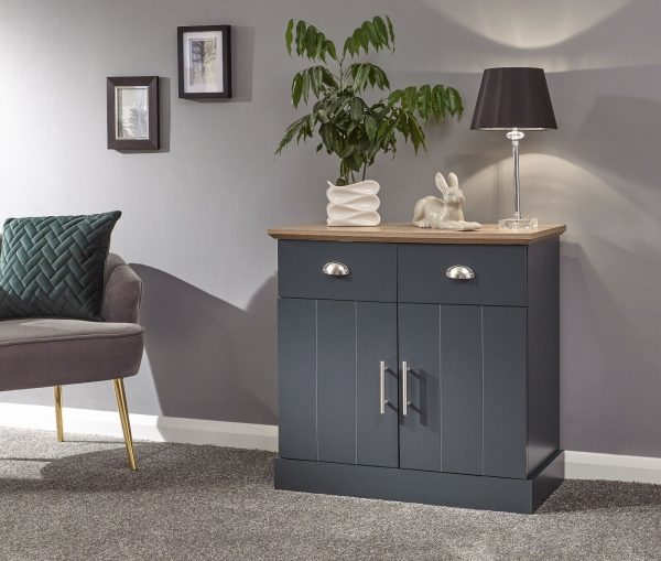 KENDAL 2 DOOR 2 DRAWER COMPACT SIDEBOARD SLATE BLUE