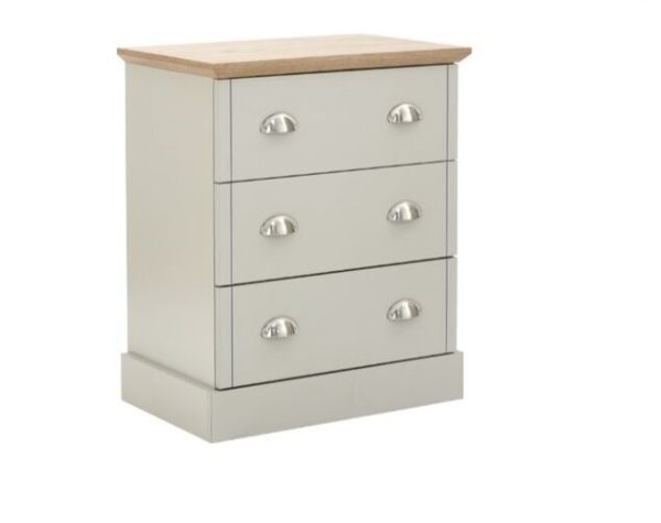 Kendal 3 Drawer Chest of drawers Country style bedroom furniture - Grey Oak