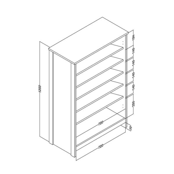 Lancaster 2 Door Shoe Cabinet Cream Shelving Hallway Entryway loads of storage - Image 5