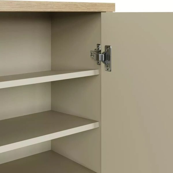 Lancaster 2 Door Shoe Cabinet Cream Shelving Hallway Entryway loads of storage - Image 6