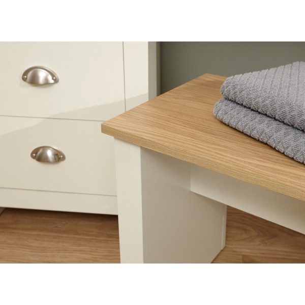 Lancaster Bedroom Furniture Dressing Table Mirror & Stool Set Dresser - Cream - Image 7