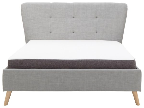 Light Grey Wing style 5ft King Size Fabric bed Stylish Retro design - Image 4