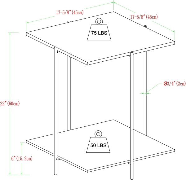 Mid Century Modern Glam Square Side End Table Open Storage marble effect - Image 6