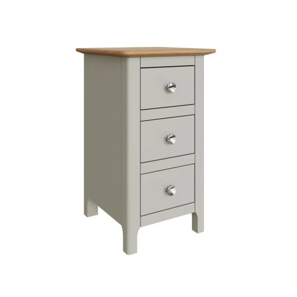 Sage Green Solid Oak 3 Drawer Slim Bedside Lamp Table Painted Finish ASSEMBLED - Image 7