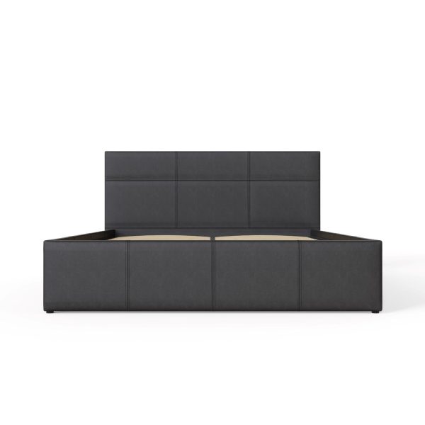 Side Lift Up 4ft Small Double Ottoman bed Faux Leather Storage bed Black - Image 7