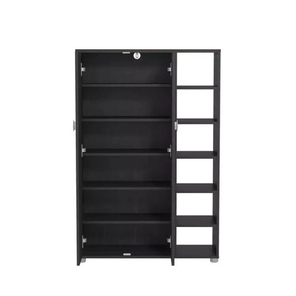 Bideford Tall Shoe Cabinet Rustic Black Oak Loads of storage space - Image 4