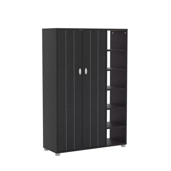 Bideford Tall Shoe Cabinet Rustic Black Oak Loads of storage space - Image 5