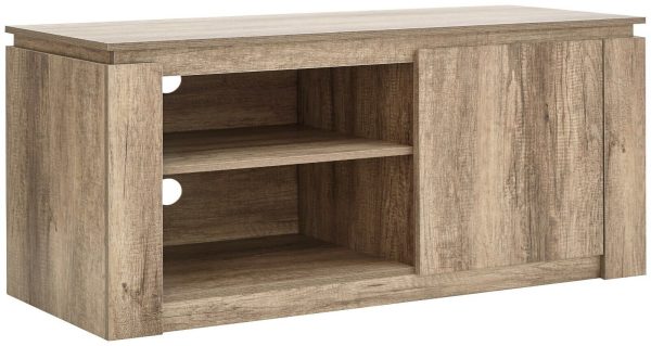 Canyon Compact TV unit stand cabinet Oak 3D effect Veneer - Image 3