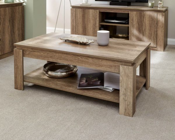 Canyon Oak Veneer Coffee Side Table Unique 3D finish for an individual look