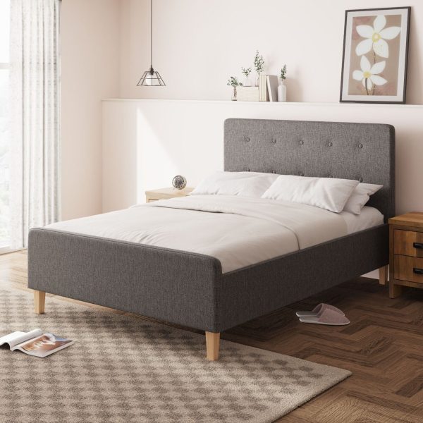 Dark Grey Ashbourne Side Lift up 5ft King Ottoman bed solid base Fabric - Image 6