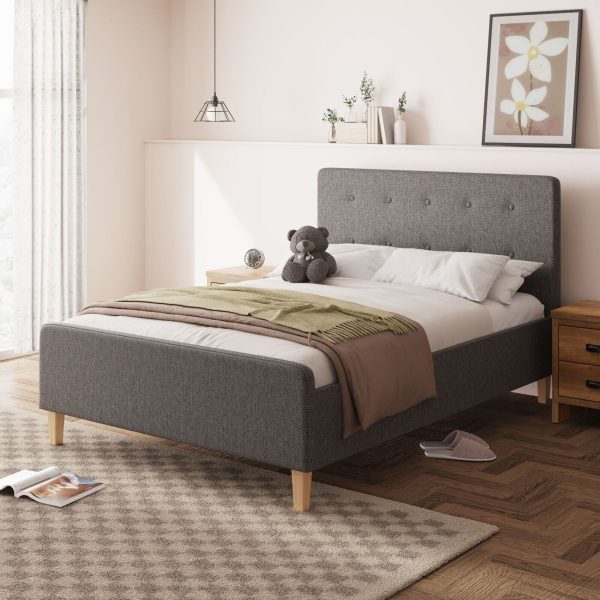 Dark Grey Ashbourne Side Lift up 5ft King Ottoman bed solid base Fabric - Image 7