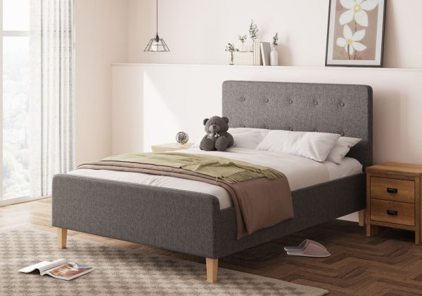 Dark Grey Ashbourne Side Lift up 5ft King Ottoman bed solid base Fabric - Image 8