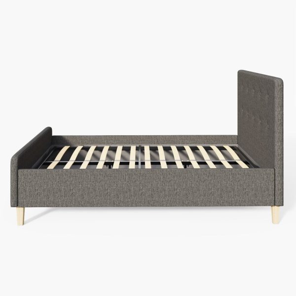 Dark Grey Ashbourne Side Lift up 5ft King Ottoman bed solid base Fabric - Image 10