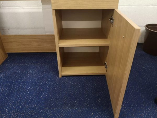 Hayward Oak Coloured Desk With Drawer and Cupboard Great Value - Image 4