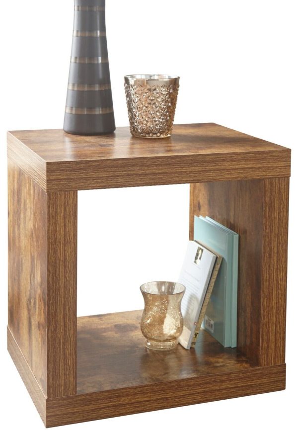 Jakarta Mango Lamp Side table with Shelf living room range Cube style - Image 4