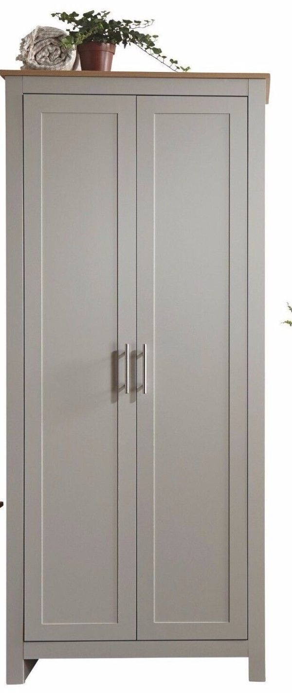 Lancaster Country Style 2 Door Wardrobe Robe Grey