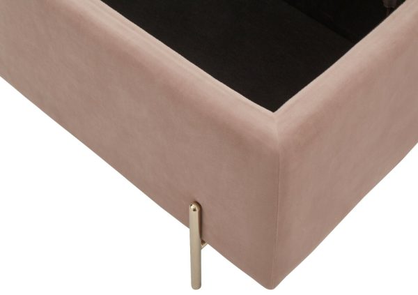 MYSTICA UPHOLSTERED OTTOMAN BOX STORAGE BENCH FABRIC BLANKET BOX STOOL PINK - Image 9