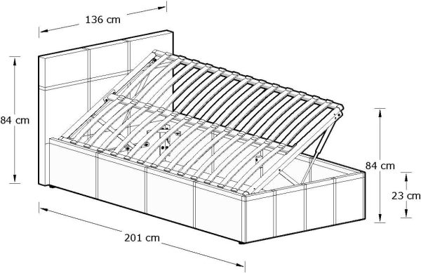 Natural colour Side Lift 4ft Small Double ottoman bed Quality Fabric storage bed - Image 7