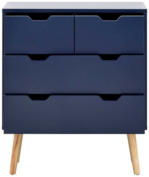 Nyborg Scandinavian Style Bedroom Furniture 2+2 DRAWER CHEST Night Shadow Blue - Image 5