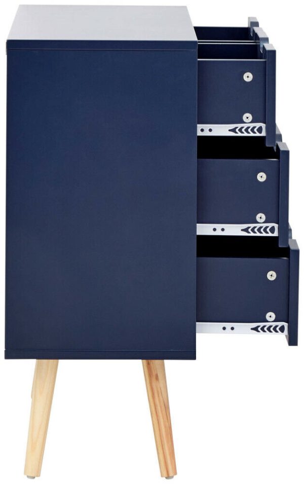 Nyborg Scandinavian Style Bedroom Furniture 2+2 DRAWER CHEST Night Shadow Blue - Image 7