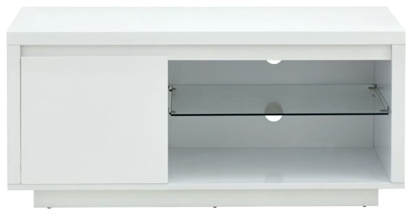 Polar Modern White High Gloss TV Entertainment Unit with Blue LED lights - Image 6