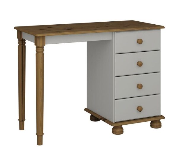 Richmond Grey & Pine Bedroom Furniture Dressing Table Dresser Study Desk