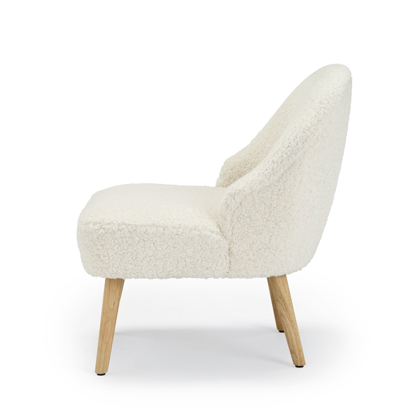 TED CHAIR SOFT WHITE CUSHIONED OCCASIONAL SEAT BOUCLE - Image 4