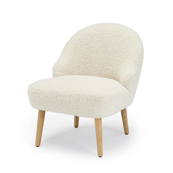 TED CHAIR SOFT WHITE CUSHIONED OCCASIONAL SEAT BOUCLE - Image 5