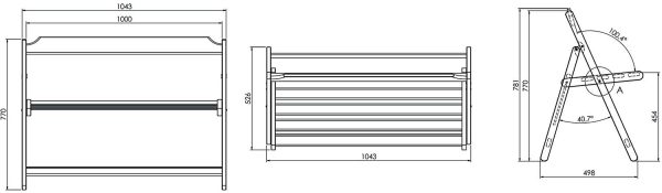 Tramontina Folding Teak Bench seats 2 / 3 Outdoor wooden garden bench - Image 3