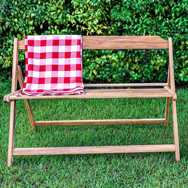 Tramontina Folding Teak Bench seats 2 / 3 Outdoor wooden garden bench