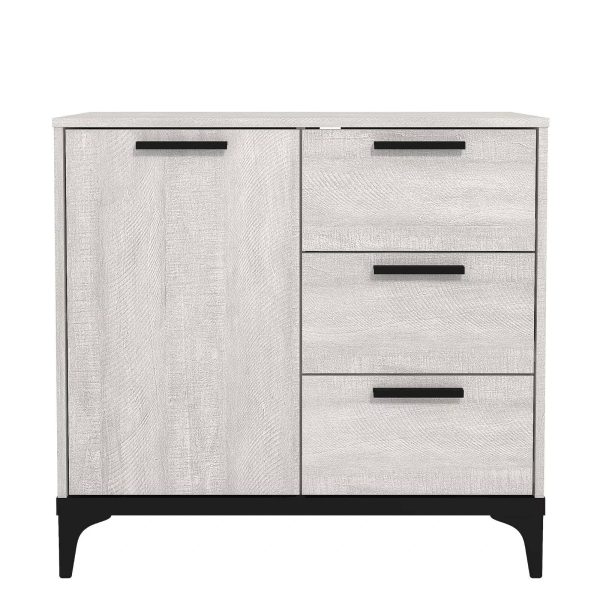 Truro Compact Sideboard, Dusty Grey Oak, Quality Materials Living Room Hallway - Image 3