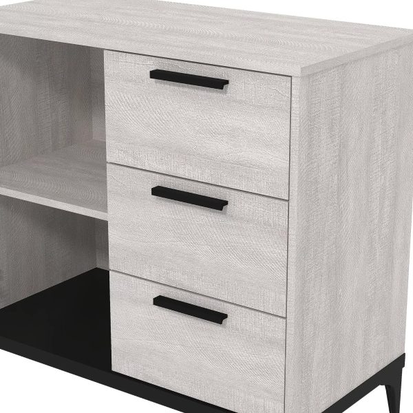 Truro Compact Sideboard, Dusty Grey Oak, Quality Materials Living Room Hallway - Image 5