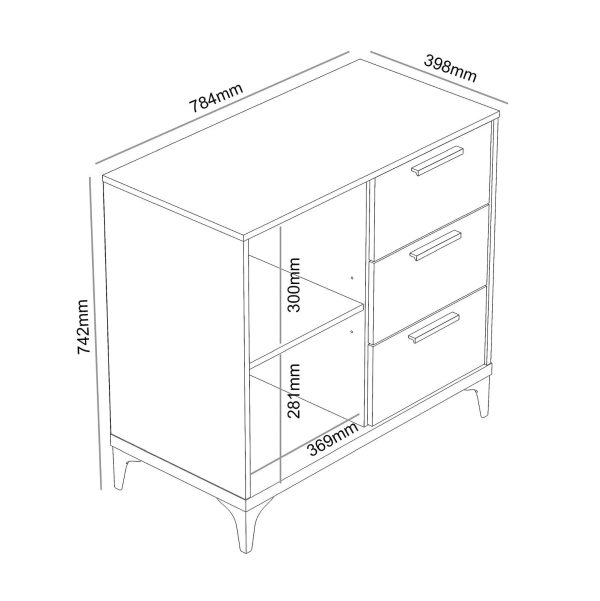 Truro Compact Sideboard, Dusty Grey Oak, Quality Materials Living Room Hallway - Image 9