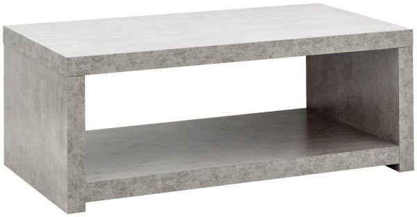 Bloc Coffee table with Shelf - Concrete Effect Grey - Cool Design SD - Image 3