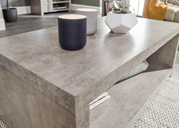 Bloc Coffee table with Shelf - Concrete Effect Grey - Cool Design SD - Image 6