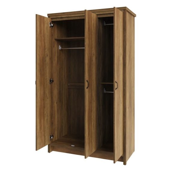 Boston 4 Piece Set 3 Door Wardrobe 4 drawer chest and 2 Bedside Cabs - Image 6