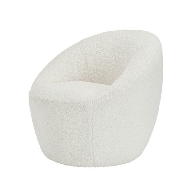 Cocoon Boucle Chair In Off White Soft Curved Brand New Free Delivery