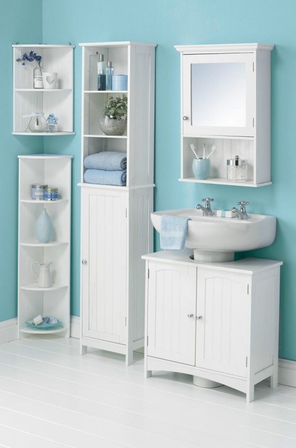 Colonial 2 Door Under Sink Basin Bathroom Cabinet White New - Image 3