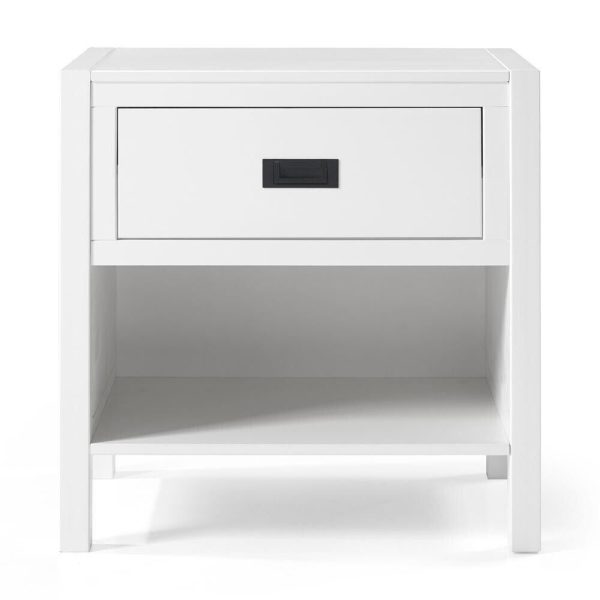 Eden White 1 Drawer Classic Solid Wood Nightstand bed side drawer - Image 4