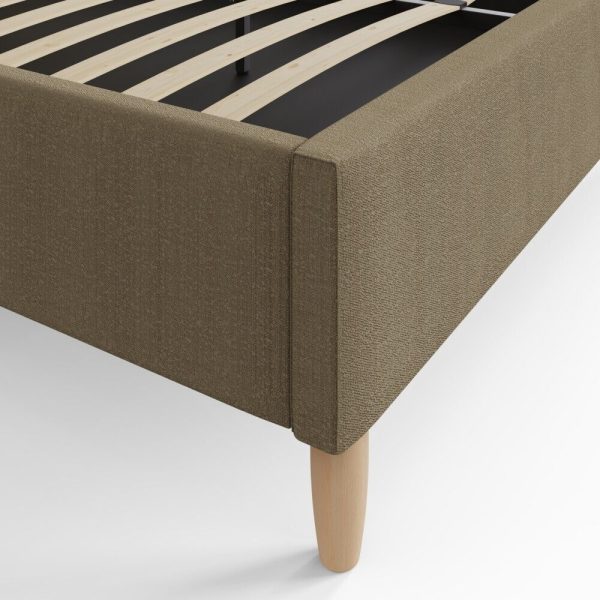 Florence 150cm King Size Boucle Ottoman Bed Natural Mushroom colour - Image 9