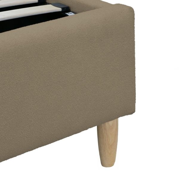 Florence 150cm King Size Boucle Ottoman Bed Natural Mushroom colour - Image 10