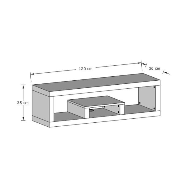 GFW Jakarta Wall Mount Floor Lowboard TV Unit Storage Living Room Bedroom Mango - Image 4