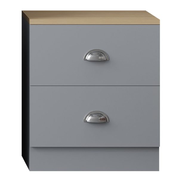 GREY & OAK 3 Piece Wardrobe Set Bedside 4 Drawer Chest Drawers Bedroom Furniture - Image 7