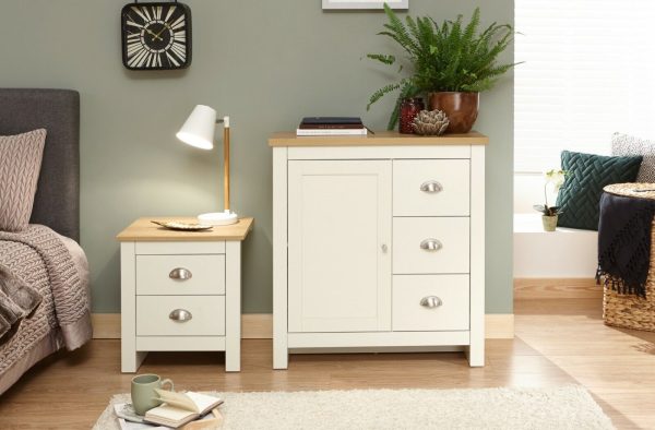 Lancaster Small Sideboard MULTI 1 door 3 drawer Cream Oak - Image 11