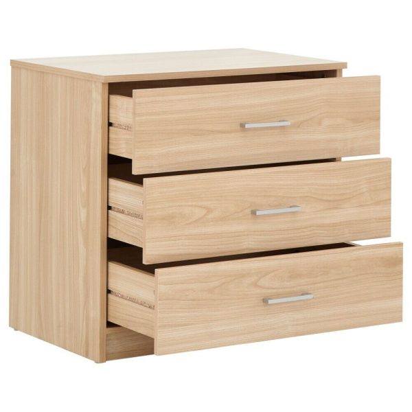 Panama 3 Piece Set 2 Door Wardrobe bed side and 3 drawer chest of drawers Oak - Image 10