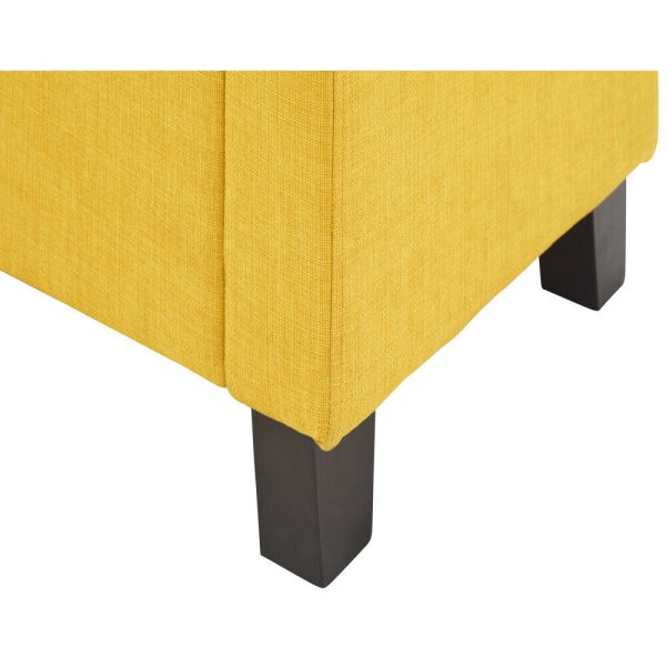 Verona Ottoman Seat Mustard yellow Fabric Toy Bedding Storage Box Verona - Image 12